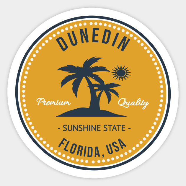 Dunedin Florida Vintage Circular Dunedin Sticker TeePublic